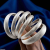 Round Plane Silver Bangles