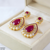 Round Pearl Tear Drop Earring