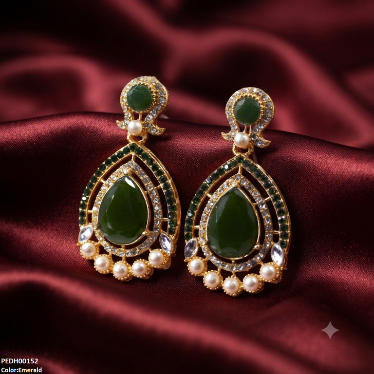 Round Pearl Tear Drop Earring