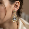 Round Pearl Tear Drop Earring