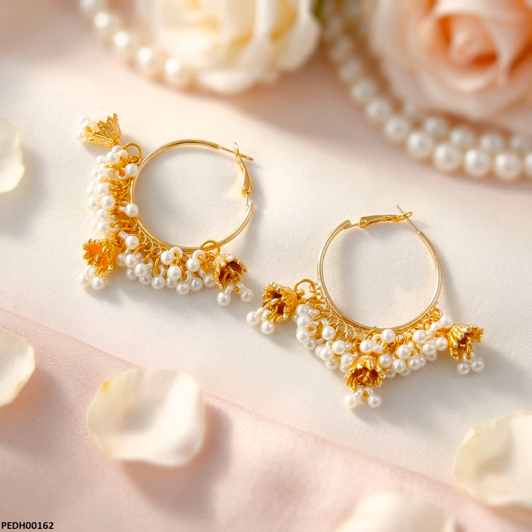 Pearl Jhumki Drop Earrings