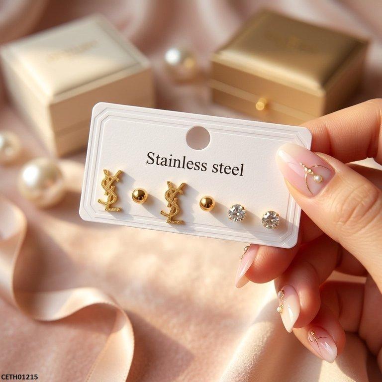 Dollar Sign/Round Stainless Steel 3 Tops Pairs