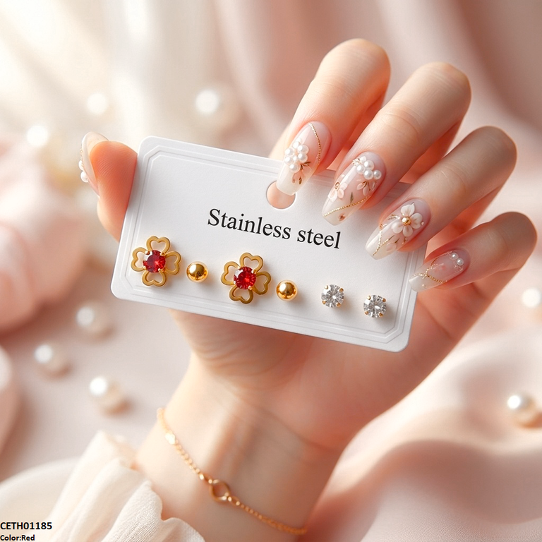 Flower/Round Stainless Steel 3 Tops Pairs
