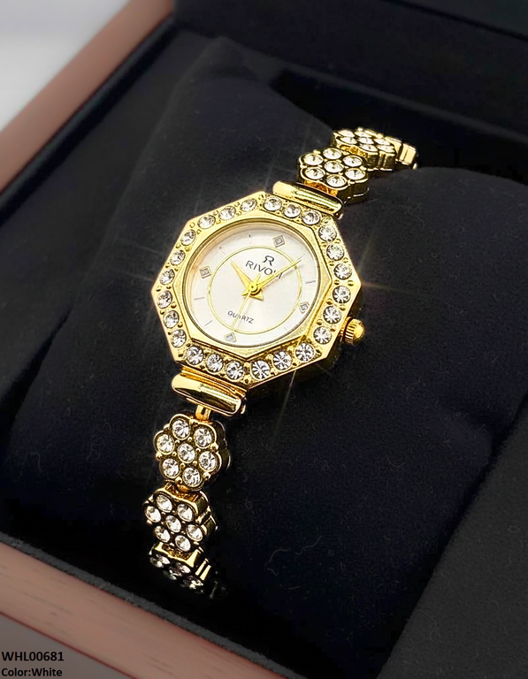 Round Stone Dial Women's Watch