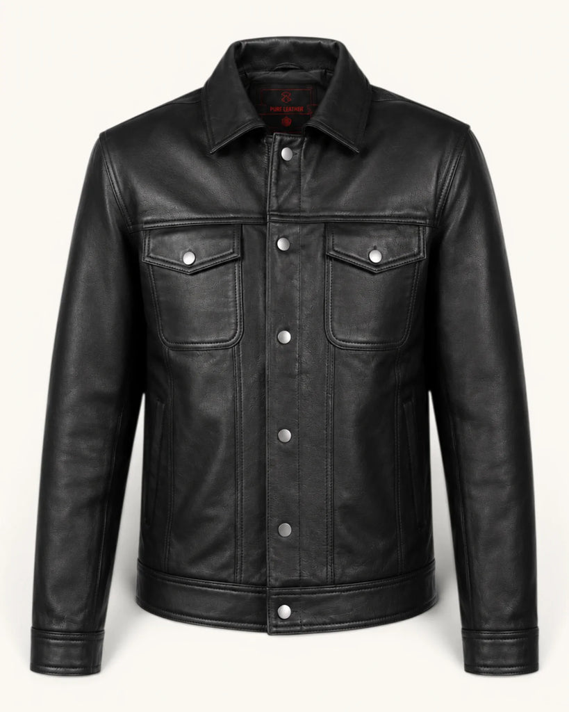 Men's Genuine Leather Jacket (J-0044)