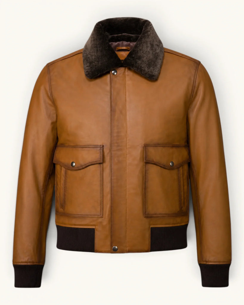 Men's Genuine Leather Jacket (J-0040)
