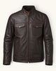 Men's Genuine Leather Jacket (J-0039)