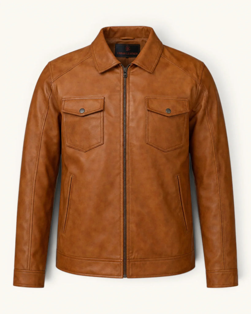 Men's Genuine Leather Jacket (J-0035)