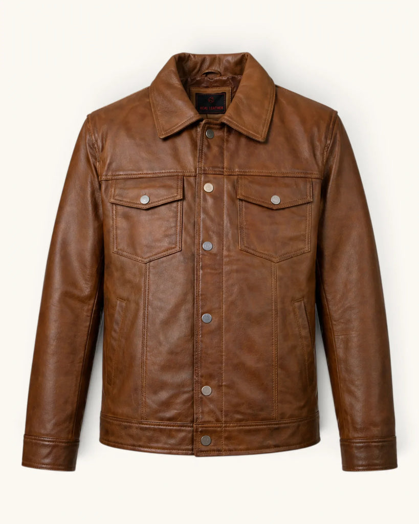 Men's Genuine Leather Jacket (J-0028)