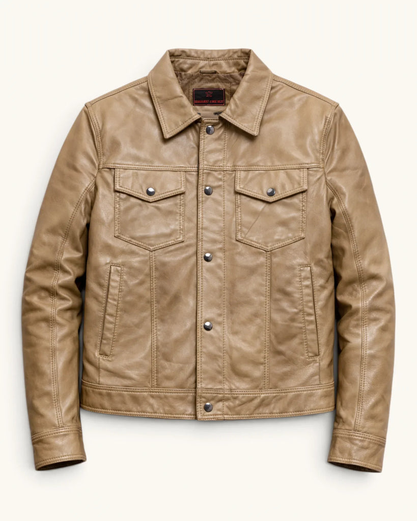 Men's Genuine Leather Jacket (J-0019)