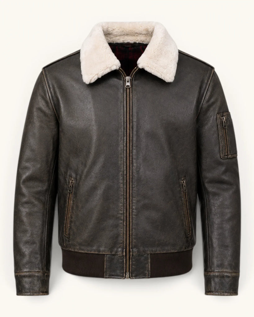 Men's Genuine Leather Jacket (J-0007)