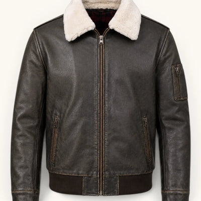 Men's Genuine Leather Jacket (J-0007)