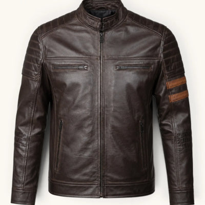 Men's Genuine Leather Jacket (J-0008)