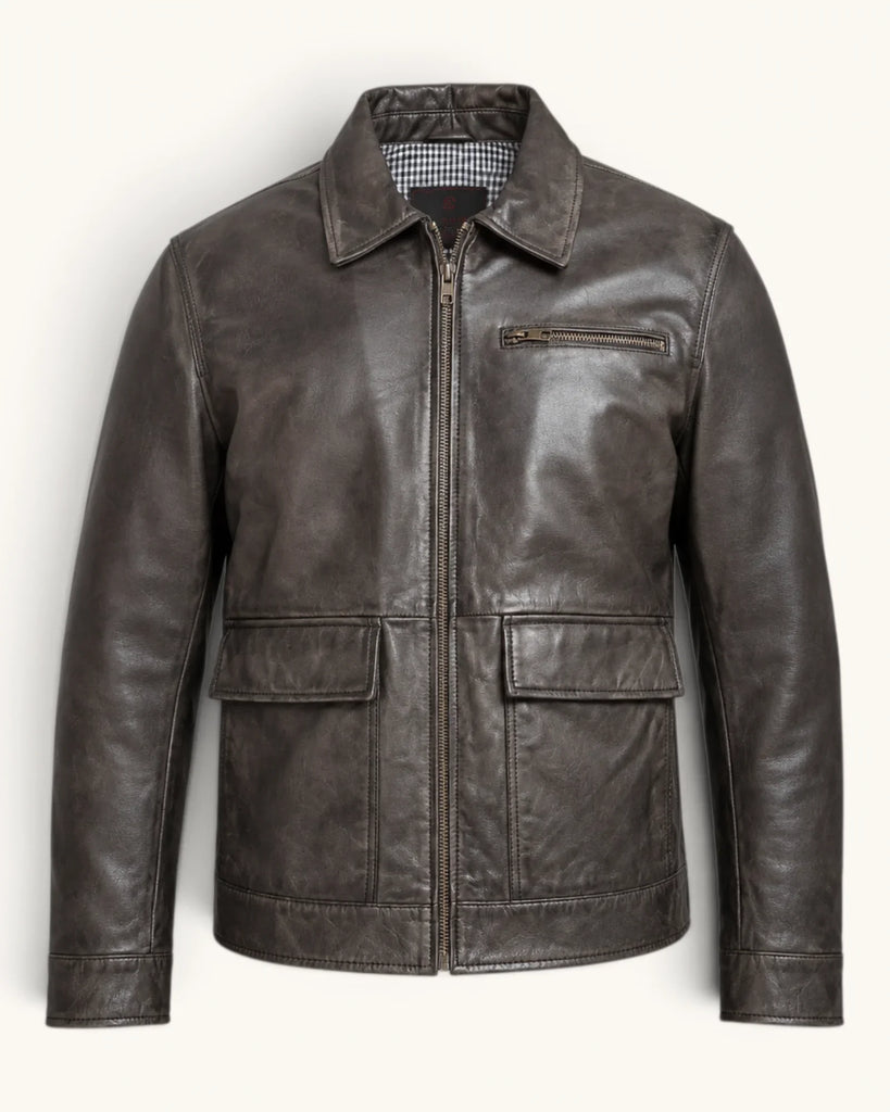 Men's Genuine Leather Jacket (J-0017)