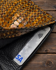 Snakeskin Pattern Leather Wallet (W-SNK021)