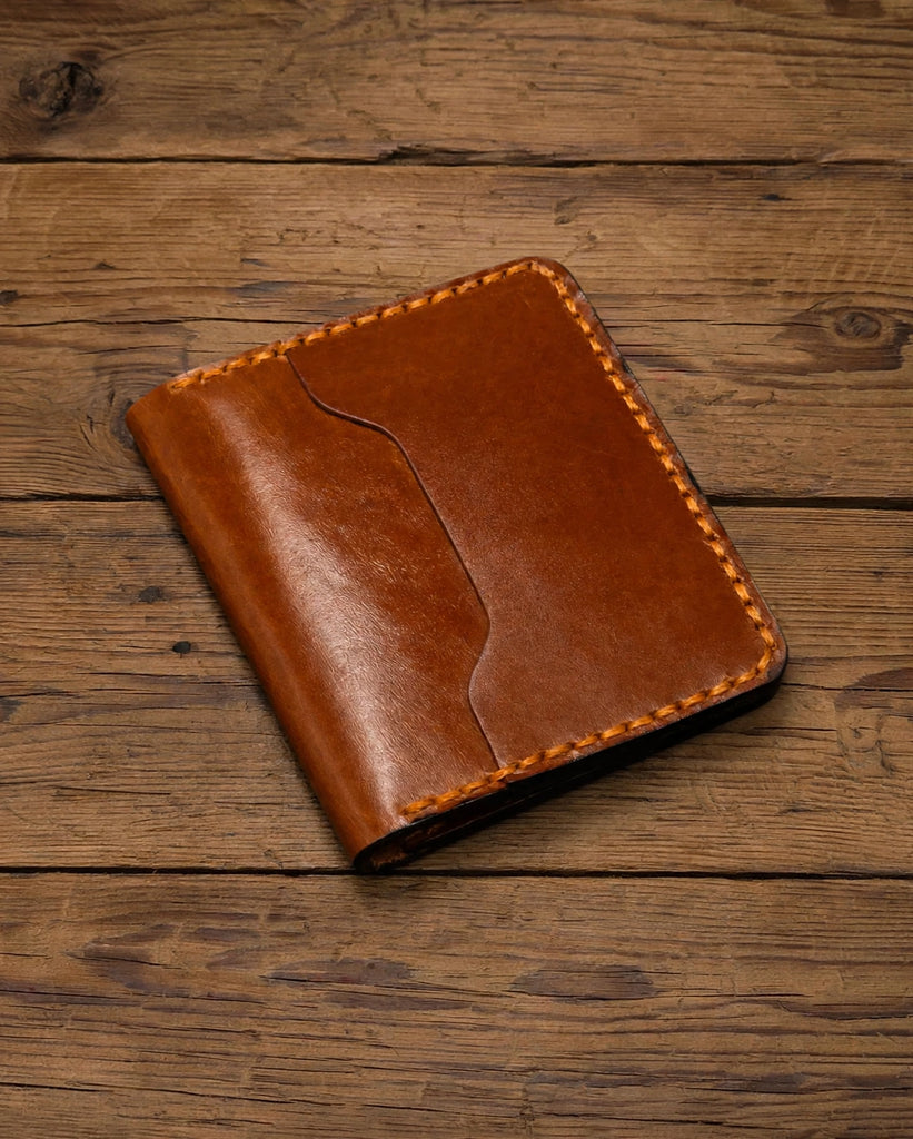 Handcrafted Genuine Leather Slim Wallet (HM-005 Tan)