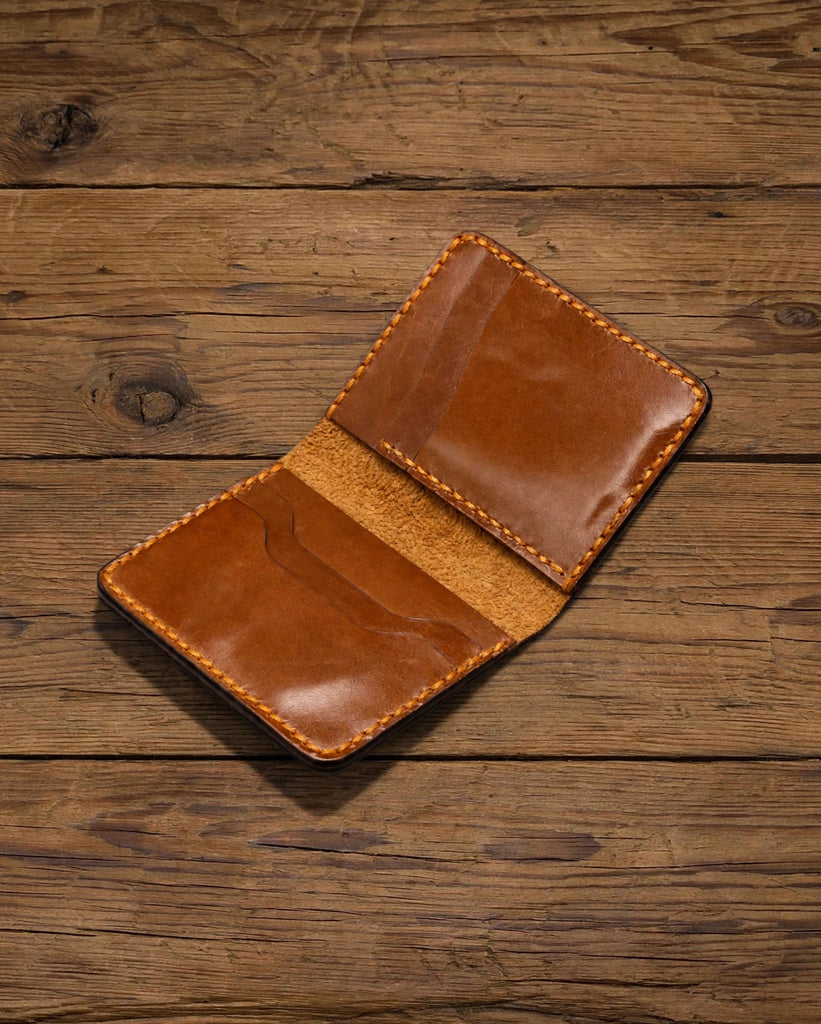 Handcrafted Genuine Leather Slim Wallet (HM-005 Tan)