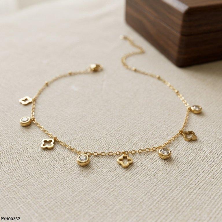 Stainless Steel Clover /Round Drop Anklet