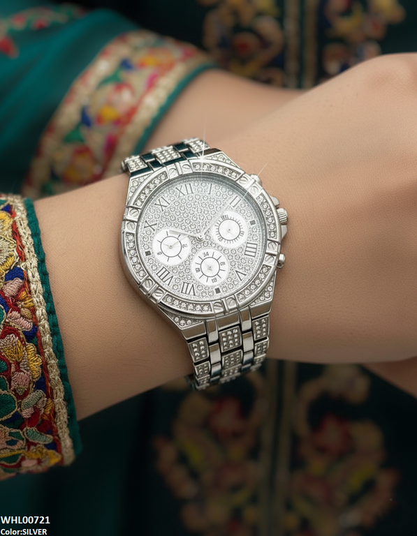 Round Rhinestone Women's Watch