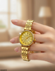 Round Stone Bezel Women's Watch