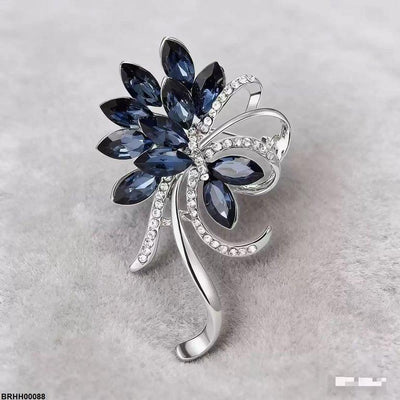 Flower Marquise Stone Broach