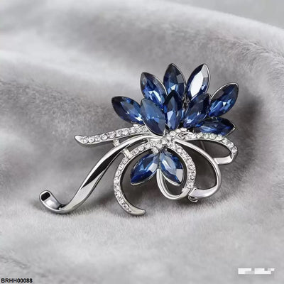 Flower Marquise Stone Broach