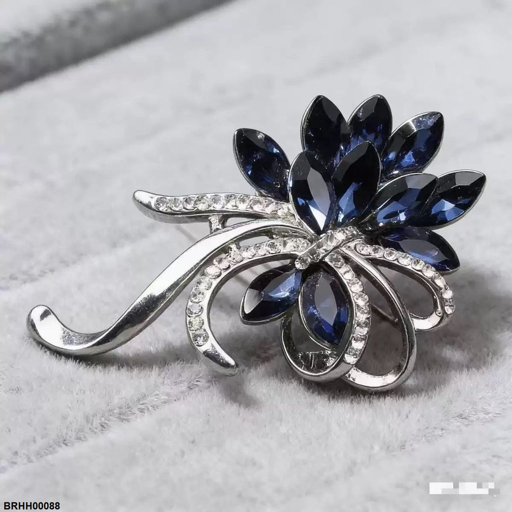 Flower Marquise Stone Broach