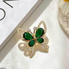 Emerald Stone Butterfly Zircon Broach