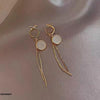 Round Double Chain Drop Earrings