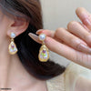 Oval Pearl Flower Drop