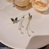 Butterfly/Pearl Drop Earrings