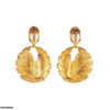 Round Leaf Drop Earrings