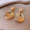 Round Leaf Drop Earrings
