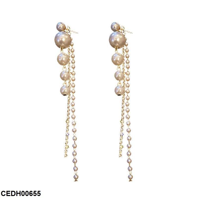 Pearl Layerad Drop Earrings