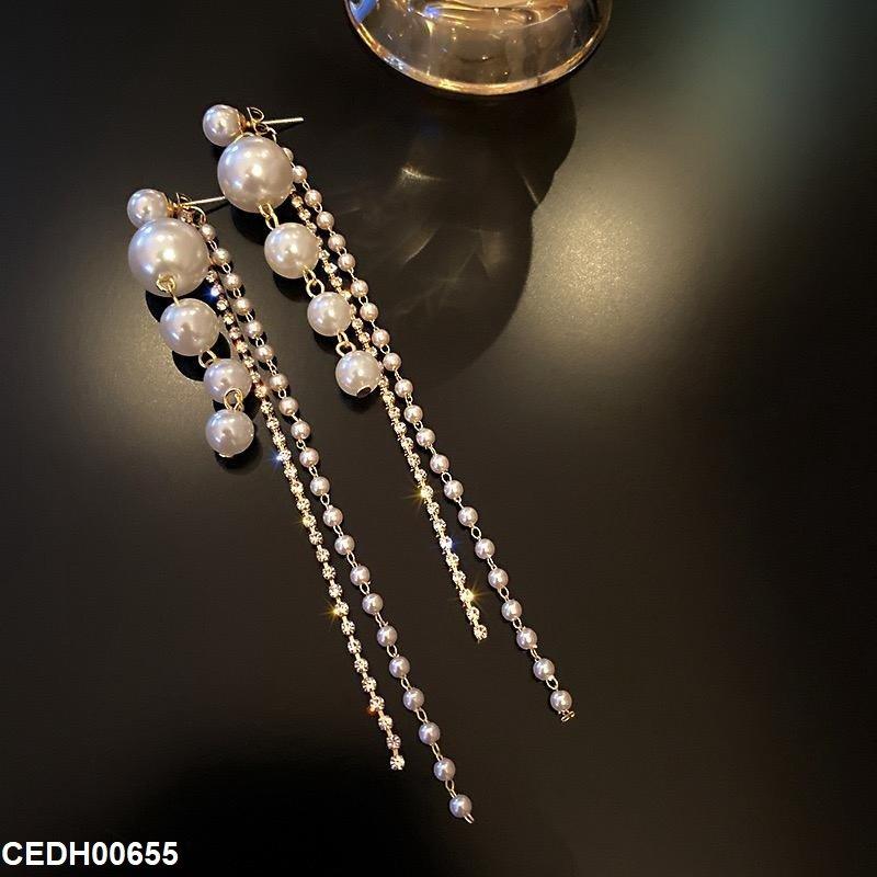 Pearl Layerad Drop Earrings