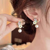 Flower Pearl Drop Earrings