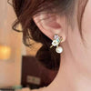 Flower Pearl Drop Earrings