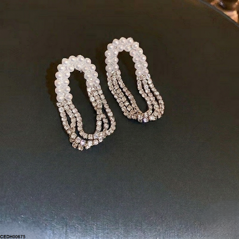 Pearl Chain Drop Earrings Pair