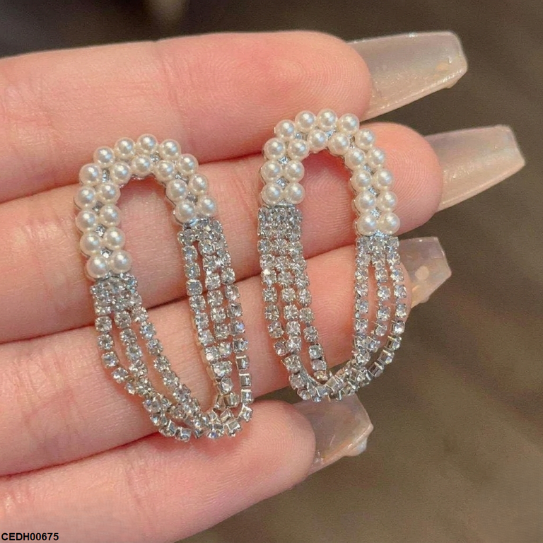 Pearl Chain Drop Earrings Pair