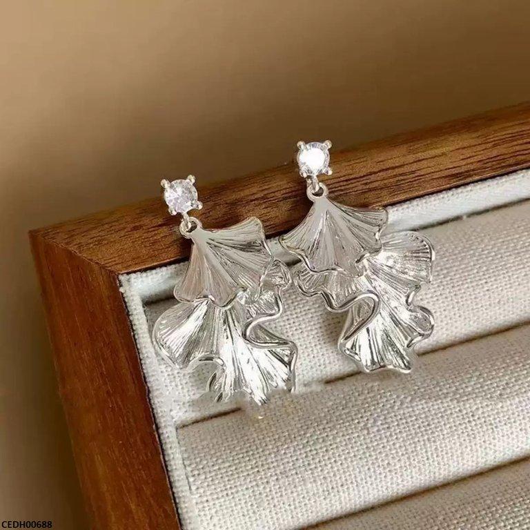 Double Leaf Drop Earrings