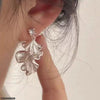 Double Leaf Drop Earrings
