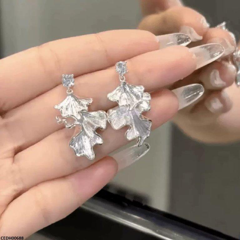 Double Leaf Drop Earrings
