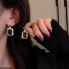Round Rectangle Drop Earrings
