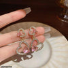 Double Heart Drop Earrings