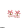 Bow Pearl Drop Earrings Pair