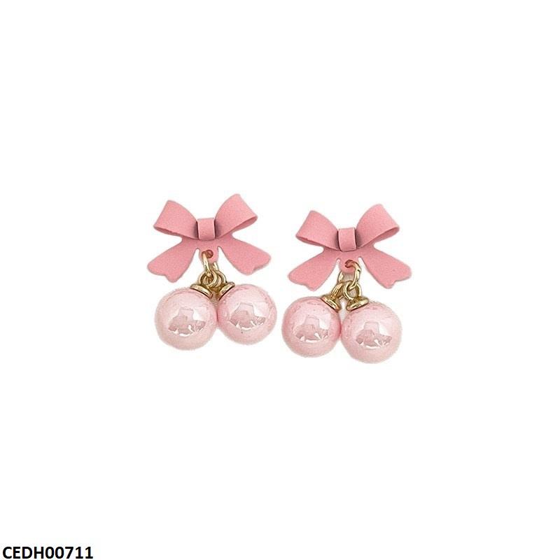 Bow Pearl Drop Earrings Pair