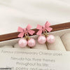 Bow Pearl Drop Earrings Pair