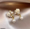 Flower Pearl Drop Earrings