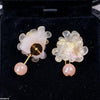 Rose Flower Round Drop Earrings