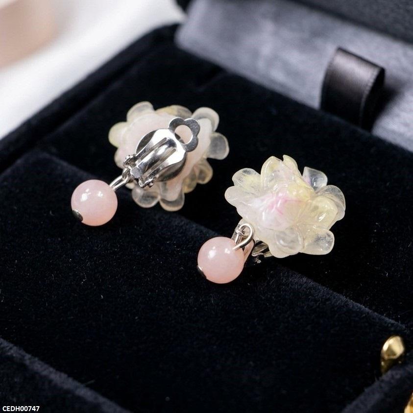 Flower Pearl Drop Earrings